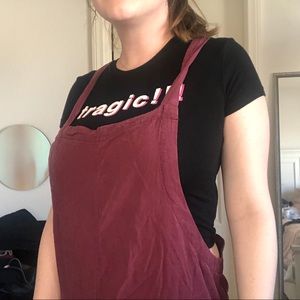 Urban Outfitters Burgundy Tencel Overalls